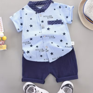 Summer Boy's Letter Pentagram Shirt