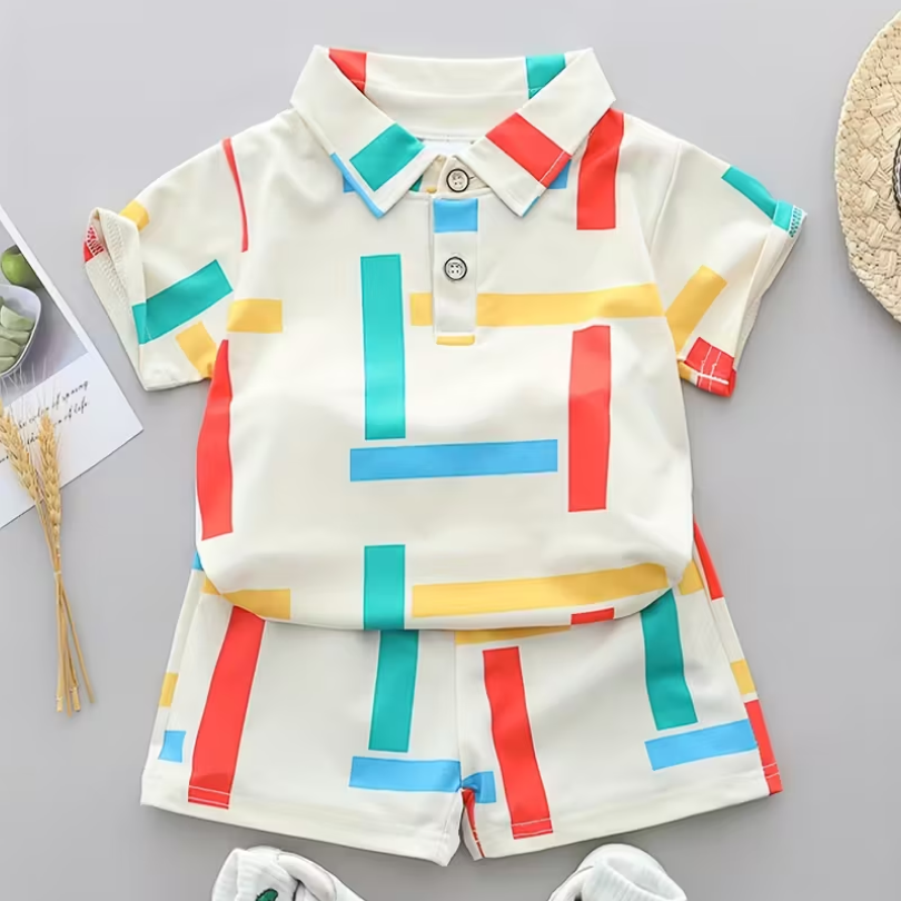 2pcs Baby's Color Shirt & Casual Shorts