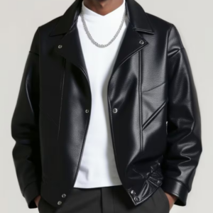 Maillard Black 2-in-1 Look PU Leather Jacket for Men